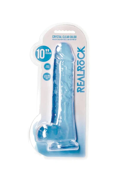 REALROCK realistic dildo with balls 10in 25.4cm - ClubX Australia